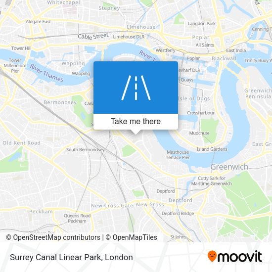 Surrey Canal Linear Park map