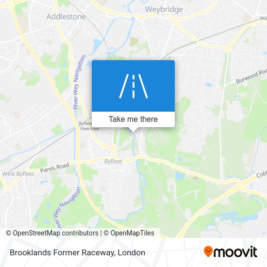 Brooklands Former Raceway map