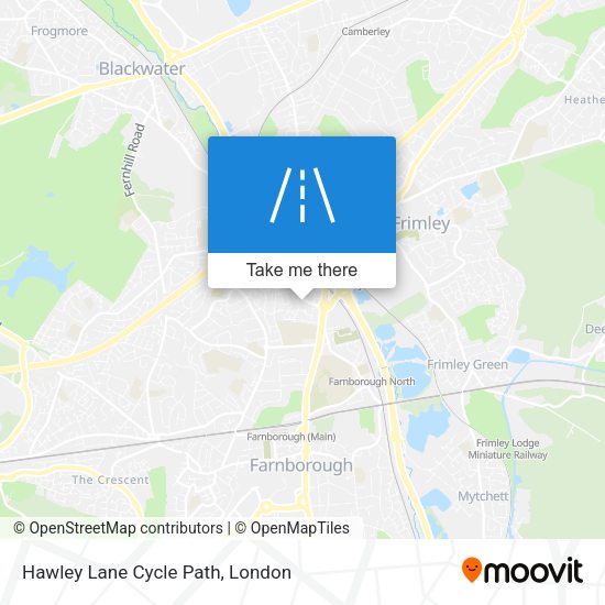 Hawley Lane Cycle Path map