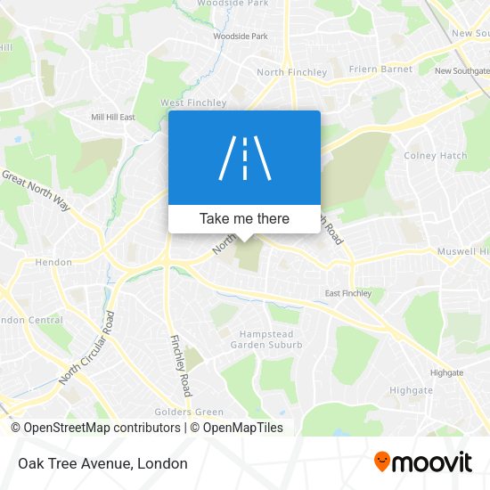 Oak Tree Avenue map