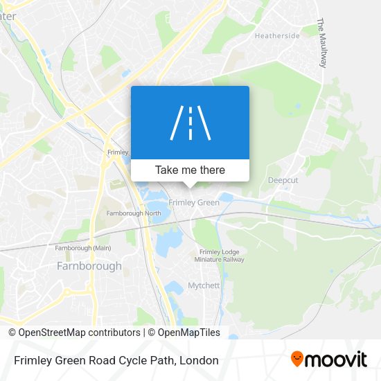 Frimley Green Road Cycle Path map