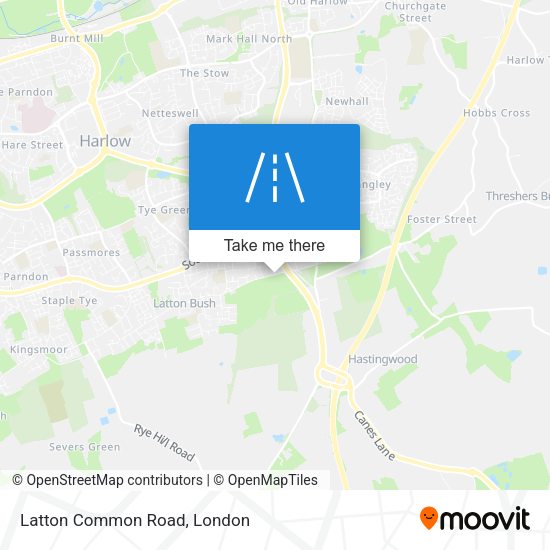 Latton Common Road map