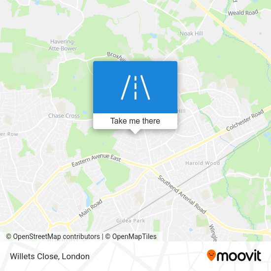 Willets Close map