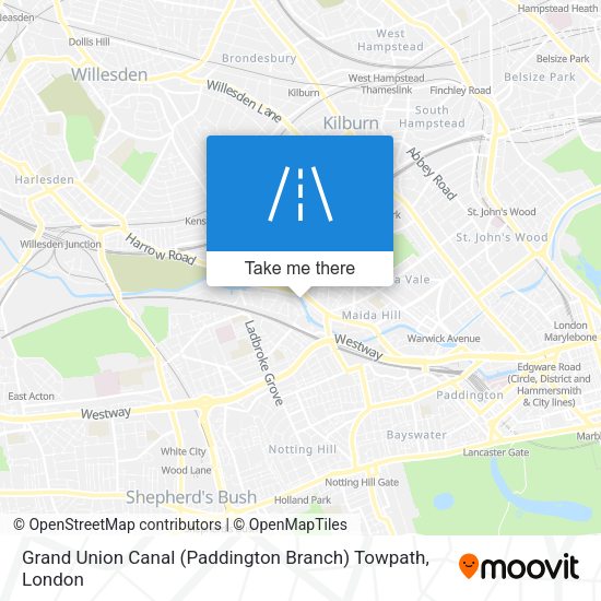 Grand Union Canal (Paddington Branch) Towpath map