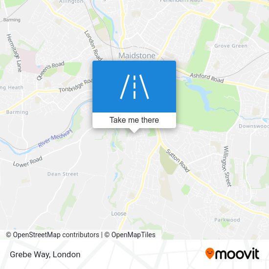 Grebe Way map