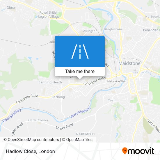 Hadlow Close map