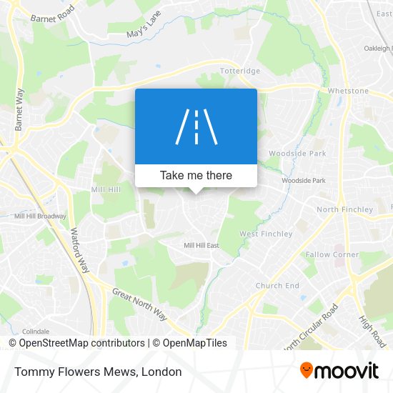 Tommy Flowers Mews map