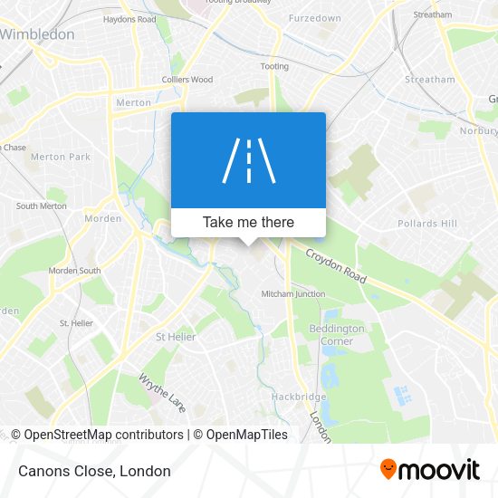 Canons Close map