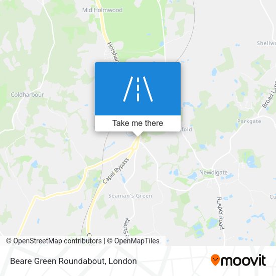 Beare Green Roundabout map