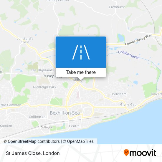 St James Close map