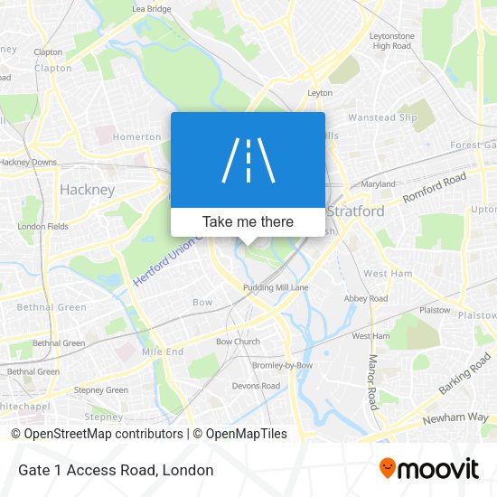 Gate 1 Access Road map