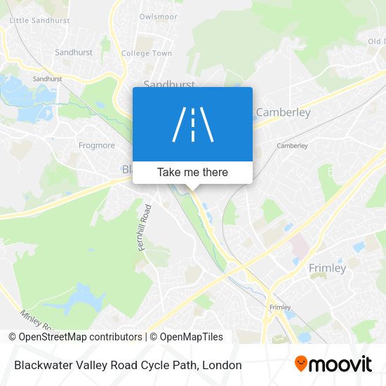 Blackwater Valley Road Cycle Path map