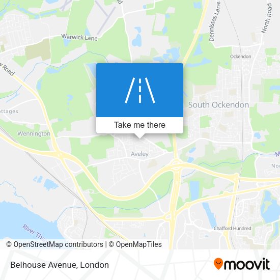 Belhouse Avenue map