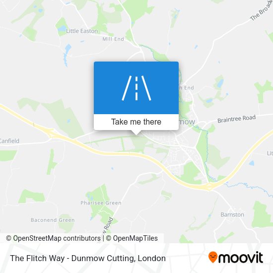 The Flitch Way - Dunmow Cutting map