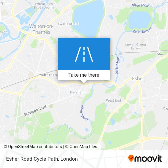 Esher Road Cycle Path map