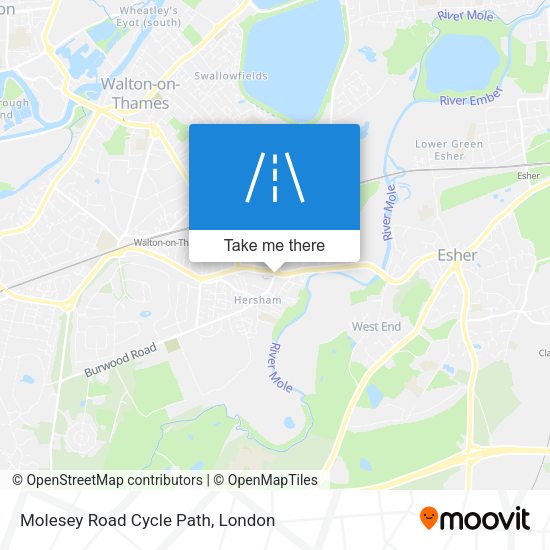 Molesey Road Cycle Path map