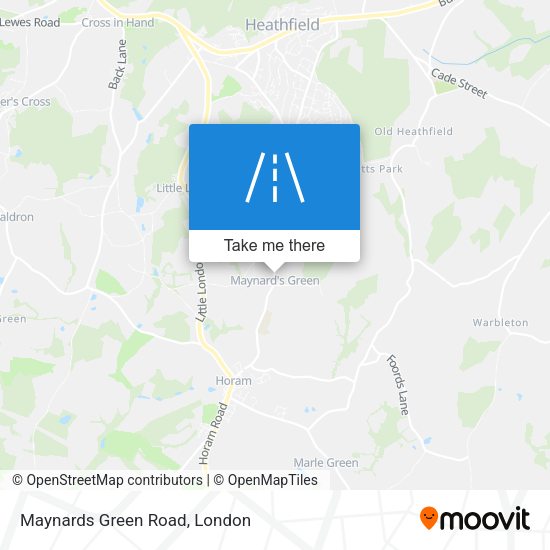 Maynards Green Road map