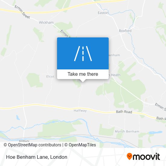 Hoe Benham Lane map