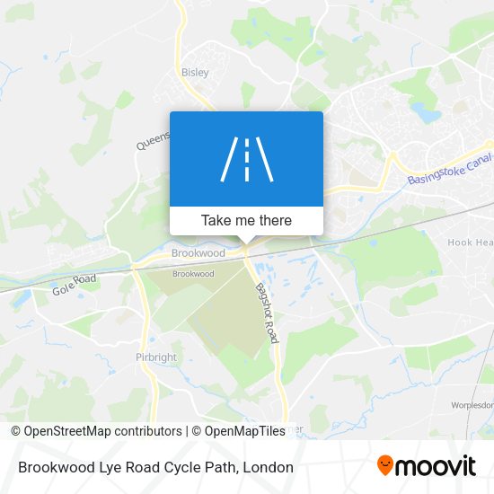Brookwood Lye Road Cycle Path map