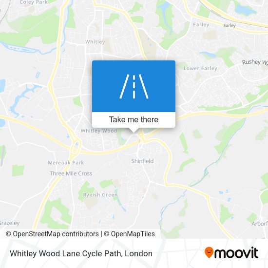 Whitley Wood Lane Cycle Path map