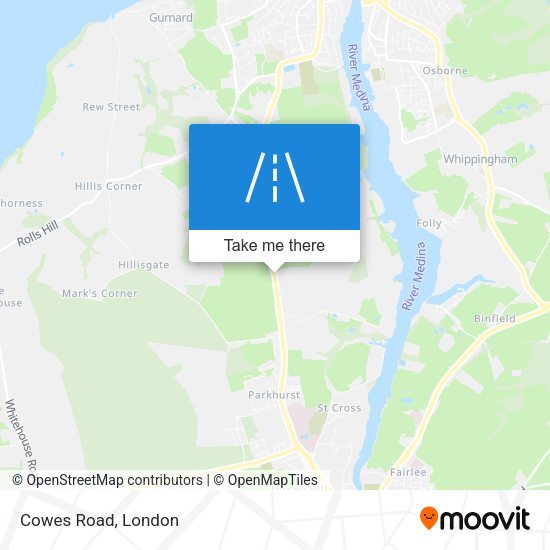 Cowes Road map
