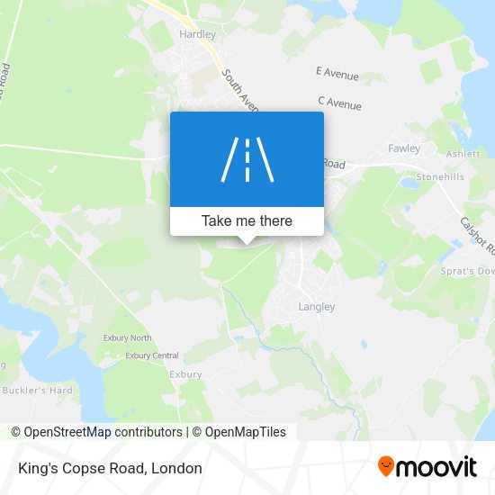 King's Copse Road map