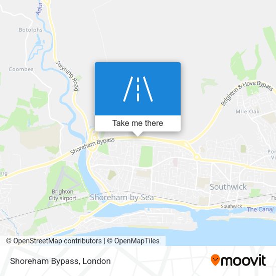 Shoreham Bypass map