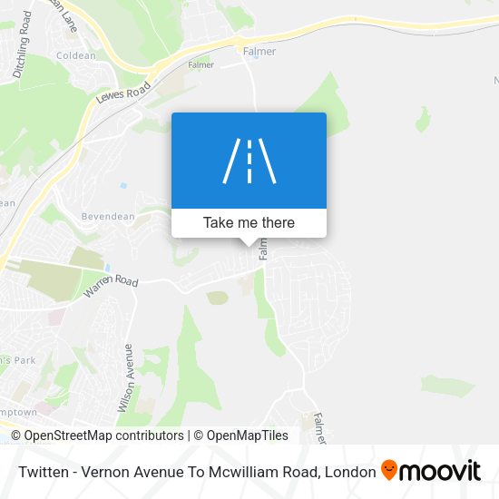 Twitten - Vernon Avenue To Mcwilliam Road map