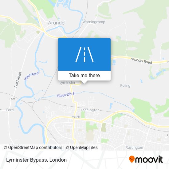 Lyminster Bypass map