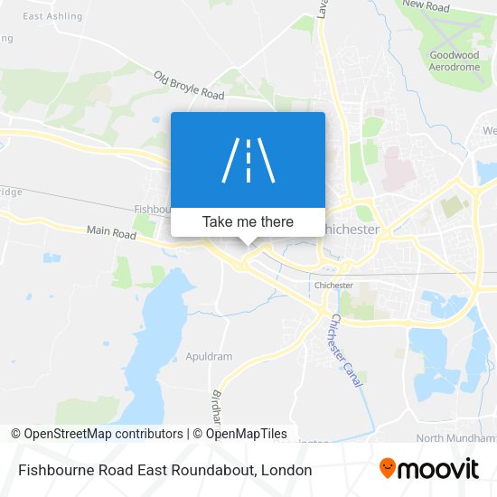 Fishbourne Road East Roundabout map