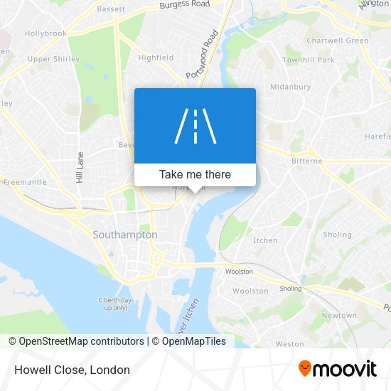 Howell Close map