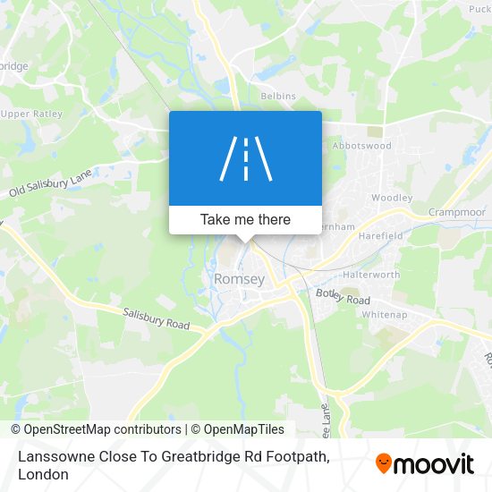 Lanssowne Close To Greatbridge Rd Footpath map