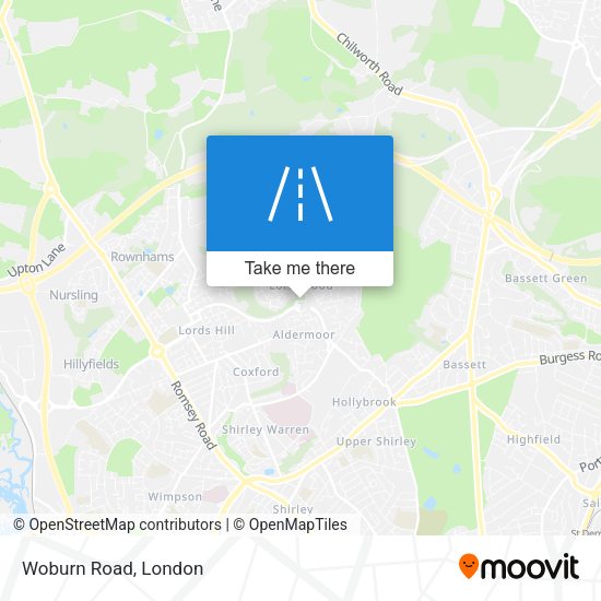 Woburn Road map