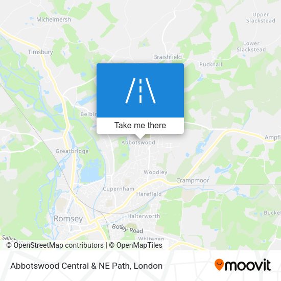 Abbotswood Central & NE Path map