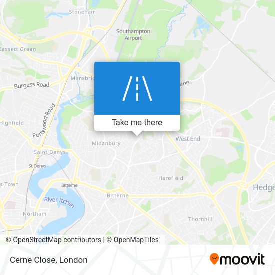 Cerne Close map
