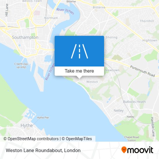 Weston Lane Roundabout map