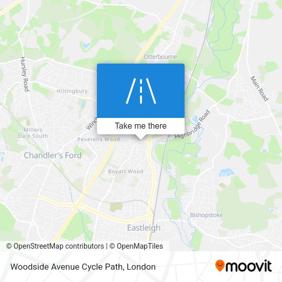 Woodside Avenue Cycle Path map