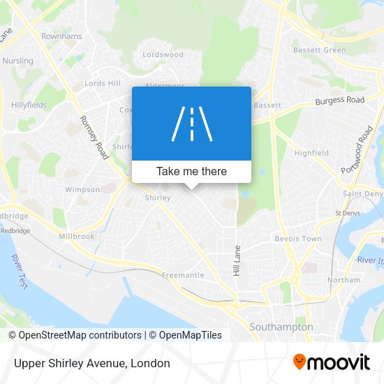 Upper Shirley Avenue map