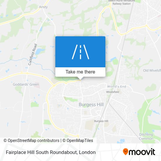 Fairplace Hill South Roundabout map