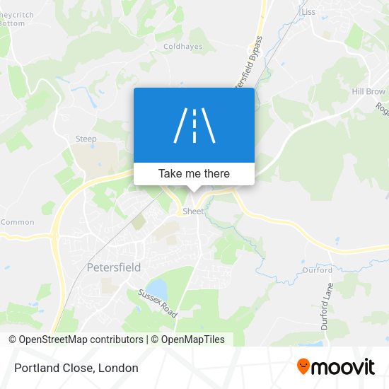 Portland Close map