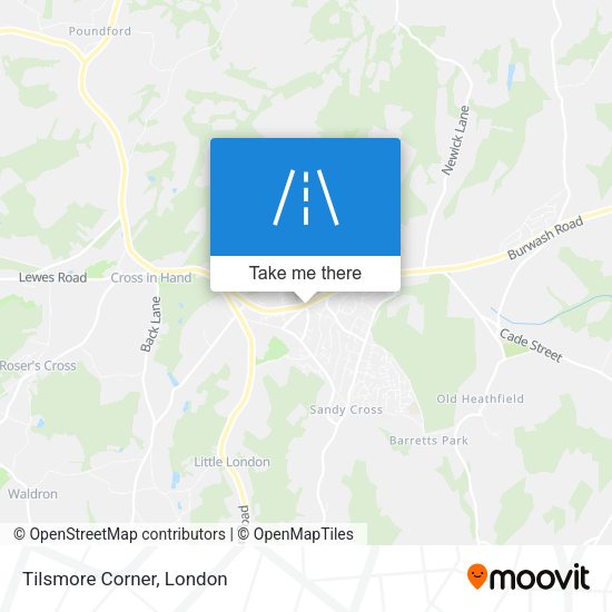 Tilsmore Corner map