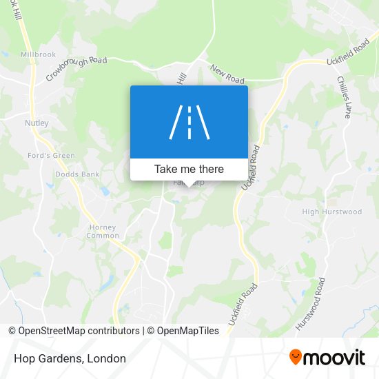 Hop Gardens map