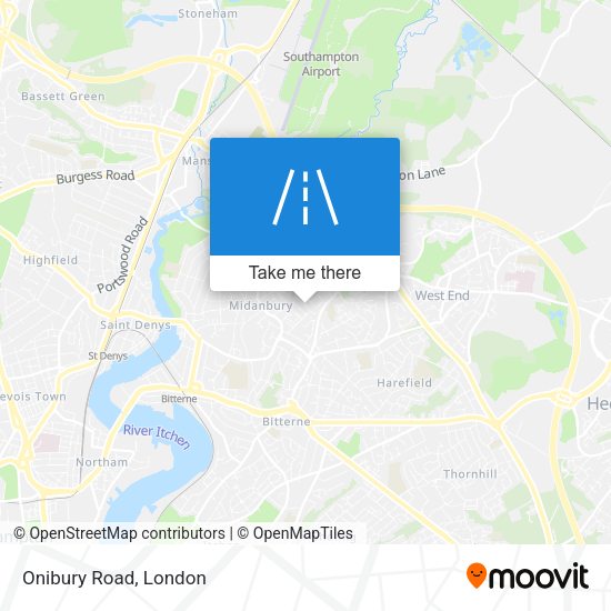 Onibury Road map