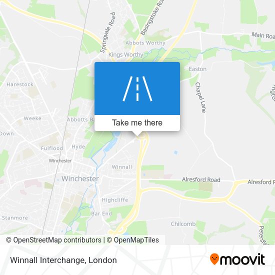 Winnall Interchange map