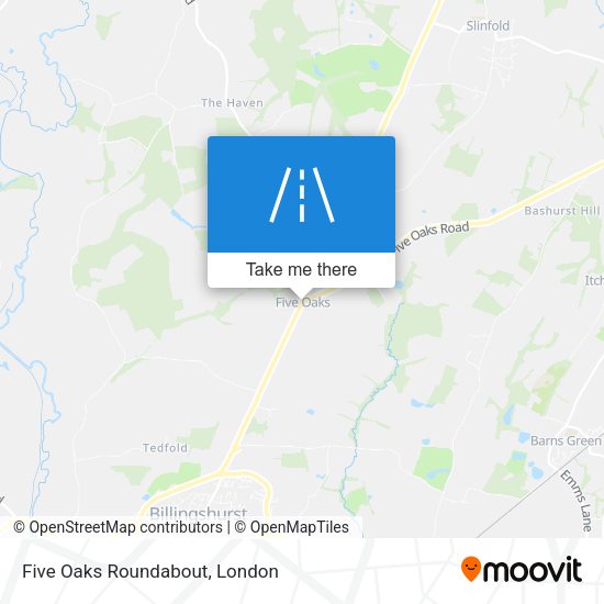Five Oaks Roundabout map
