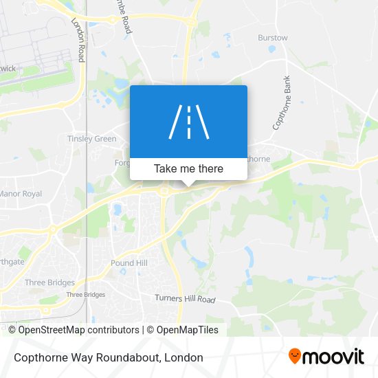 Copthorne Way Roundabout map