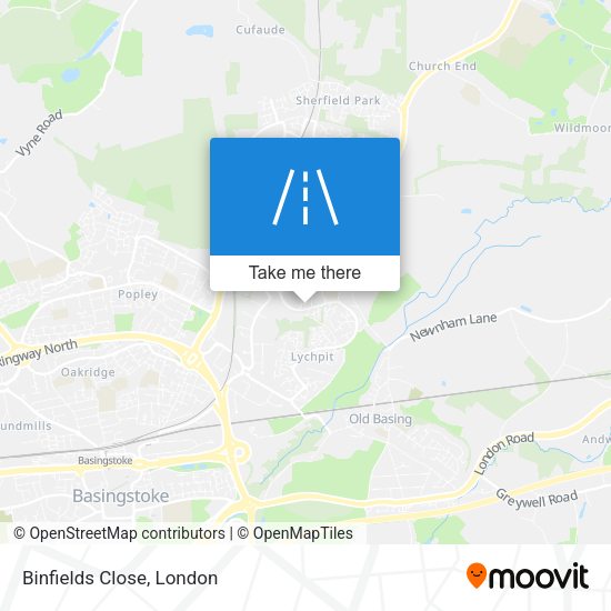 Binfields Close map