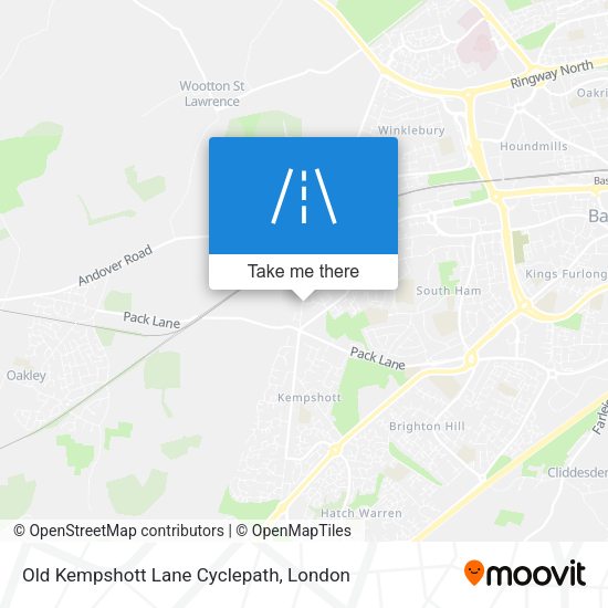 Old Kempshott Lane Cyclepath map