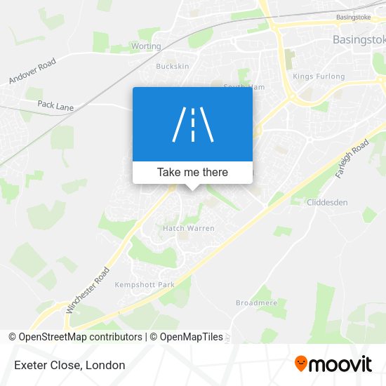 Exeter Close map