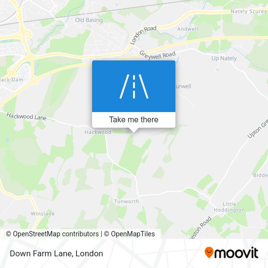 Down Farm Lane map